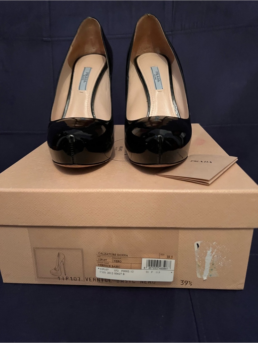 Prada Black Patent Leather Platform High Heels - Picture 2 of 3